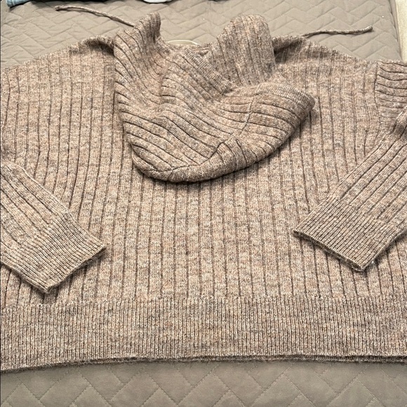 Lucky Brand Women's Ribbed Knit Hooded Sweater in Deep Taupe/NWT/XS - Picture 10 of 15